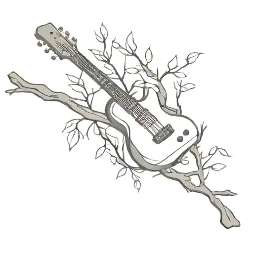 Elektro Guitar And Tree Branch