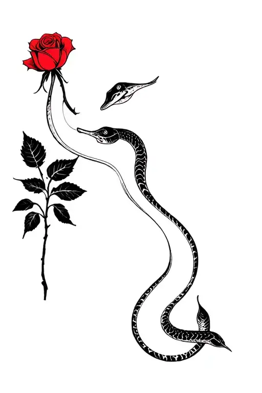 Rose Black And A Snake Red Riding Hood