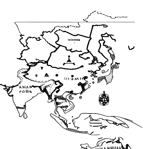Line Art Of Indonesia Map