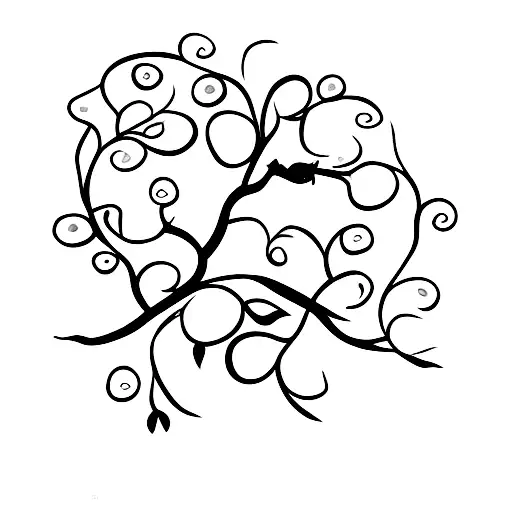 A Black Cat Surrounded By Blooming Pearl Vines