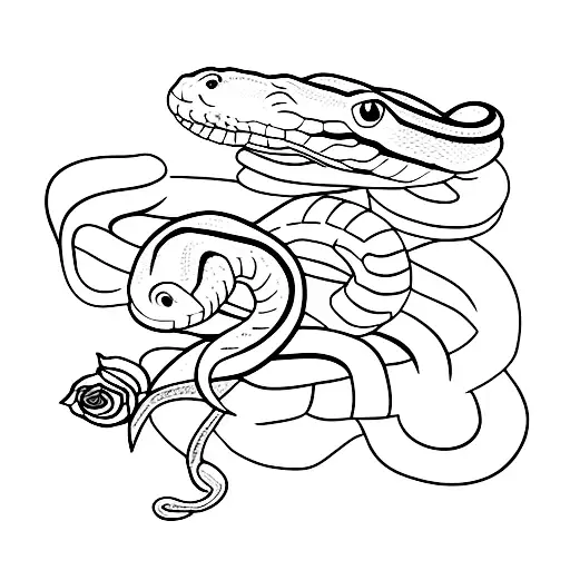 Snake With Roses