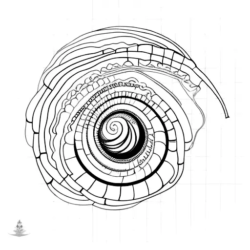 A Minimalist Design Of A Seashell With The Word 'Thalassophile' Delicately Written Inside It