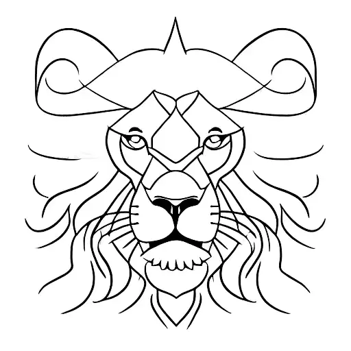 A Minimalist Design Of A Lion Practicing Karate