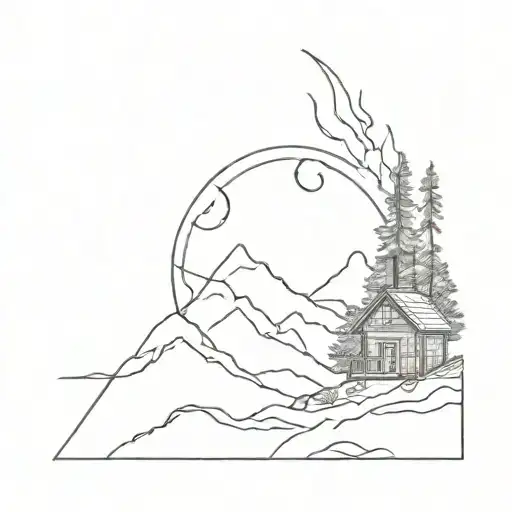 Cabin Moon Merging Together