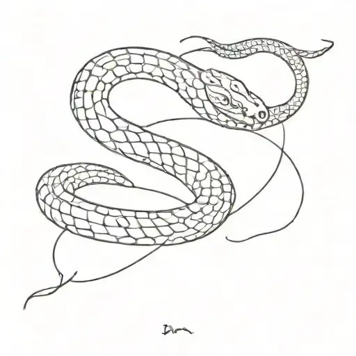 Tattoo Of A Snake Running Along The Chest