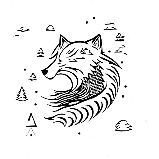 Wave Button Wolf