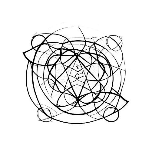 Mathematical Equation In A Circle With Fine Delicate And Minimalistic Vines And Leaves