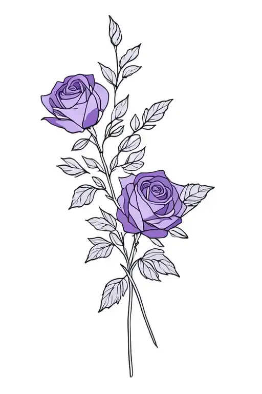 Violet And Rose Bouquet