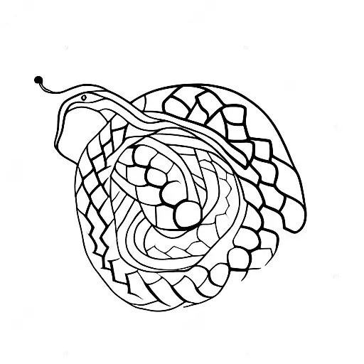 Snake Wrapped Around Cherry Blossoms