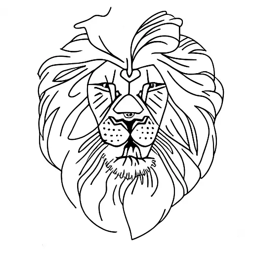 Lion With Lilys In Stripes