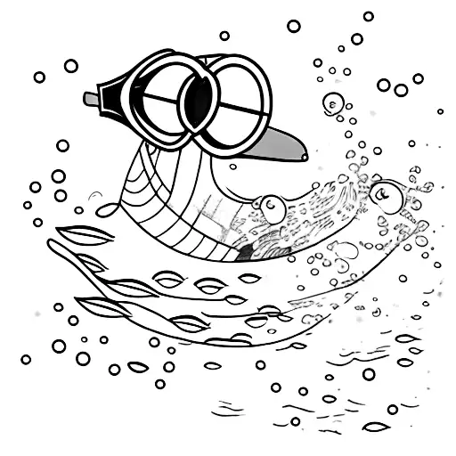 A Penguin Professor Teaching A Class Of Fish Students Underwater