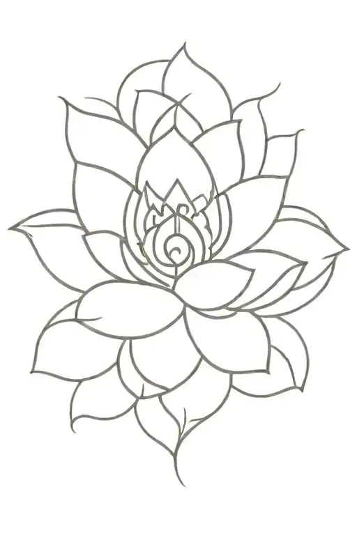 Lotus And Om Symbol Small