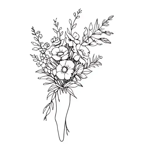 Fine Line Bouquet Ankle Foot