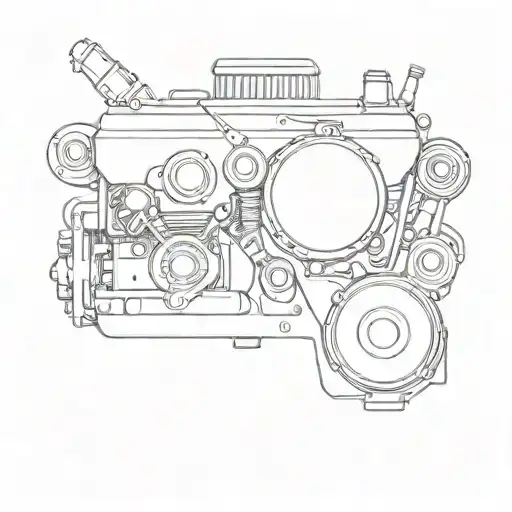 Car Engine With Art Supplies