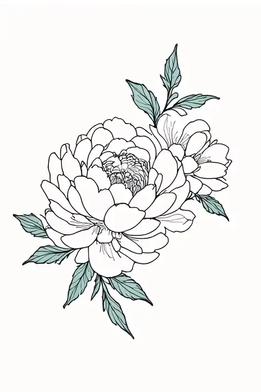 Anhk Symbol With Peonie Flowers