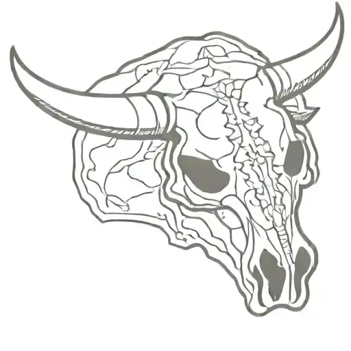 Bull Skull With Texas Behind It