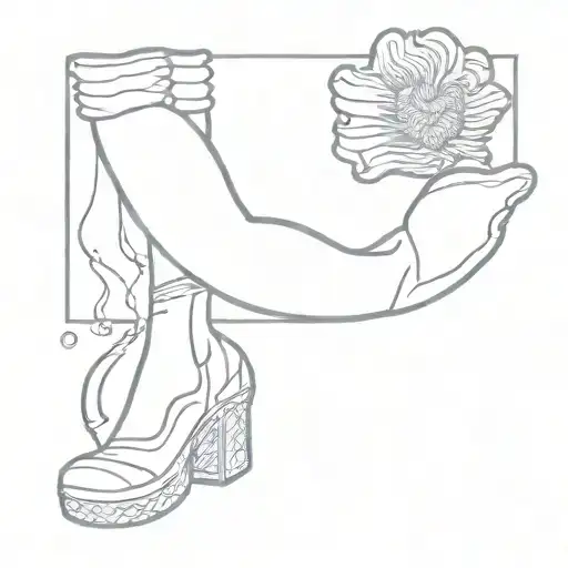 Mermaid Drowning In Boots With Hand Rock Sign Out Of The Boot