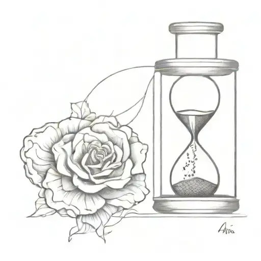 Hourglass With Anatomical Brain Dissolving Into A Heart