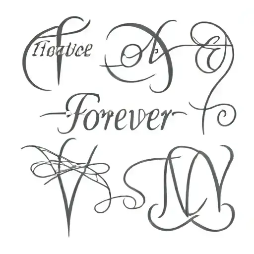 Small And Elegant Forever In Elegant Cursive With Roman Numeral Five As V