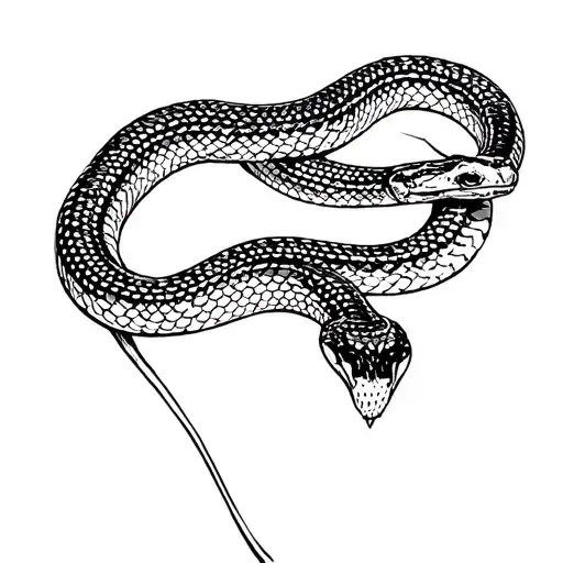 Sketch Of A Rattle Snake