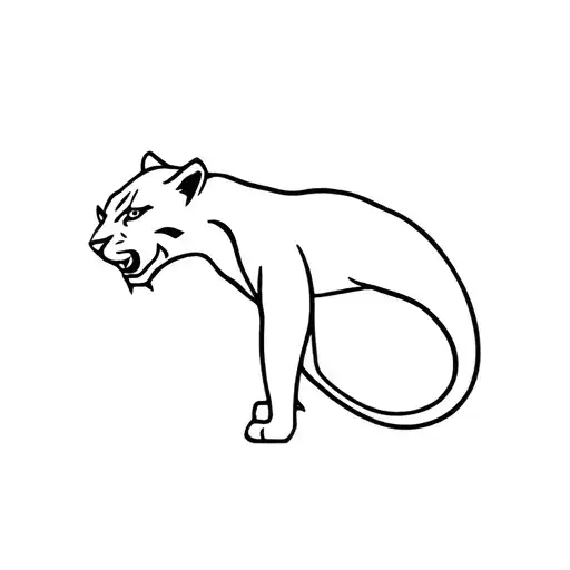 Simple Black Panther Tatoo Design