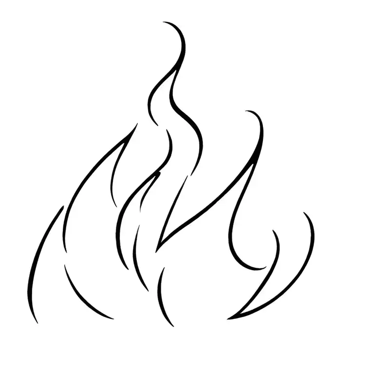 Line Art Flame With An Offset Duplicate