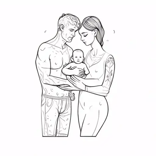 A Man And A Woman Holding A Baby