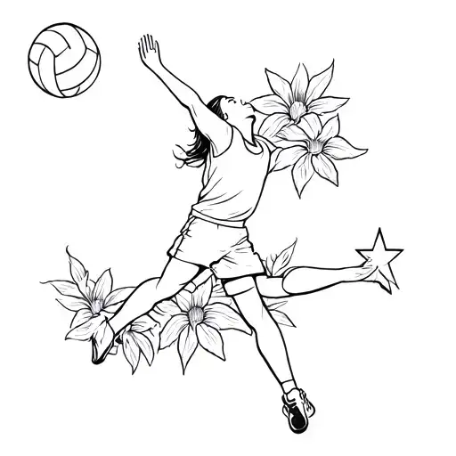 The Volleyball Player Of The Star Flowers