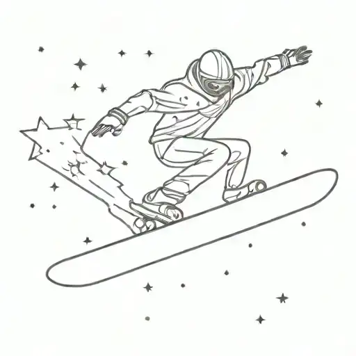 A Cosmic Snowboarder Carving Through The Galaxy On A Skateboard Made Of Stars