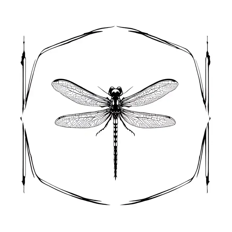 A Symmetrical Cyberpunk Dragonfly