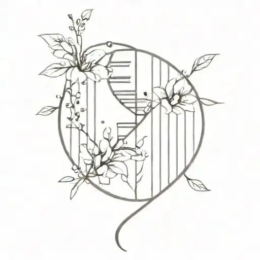 Dna With Floral Elements Incorporated