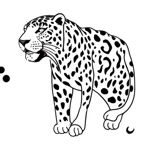 Simple Black Jaguar Tatoo Design