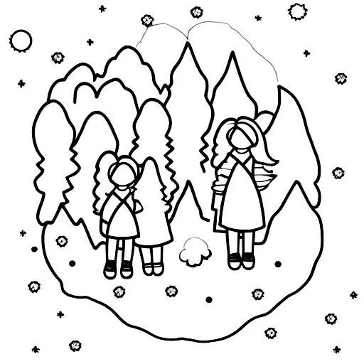 Forest With 2 Little Girls