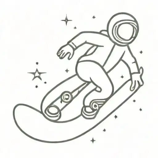 Galactic Snowboarder Riding A Comet Through Space