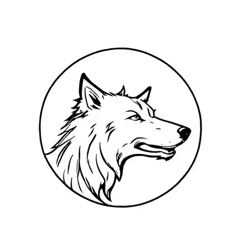 Wolf In Circle Shape