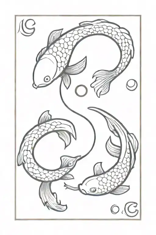 Letter L And G Together Under 2 Koi Fish Yin Yang
