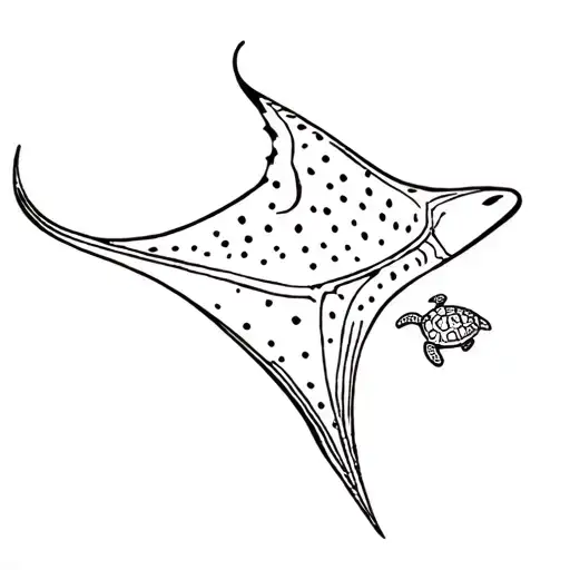 Eagle Ray And Turtle