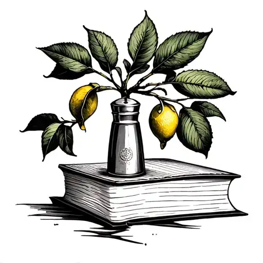 Salt Shaker Book And A Lemon Tree