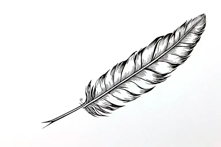 Feminine Feather Pen And Ink