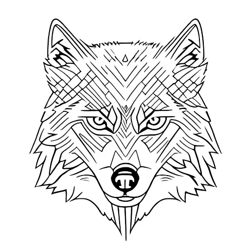 The Face Of A Wolf With A Katana