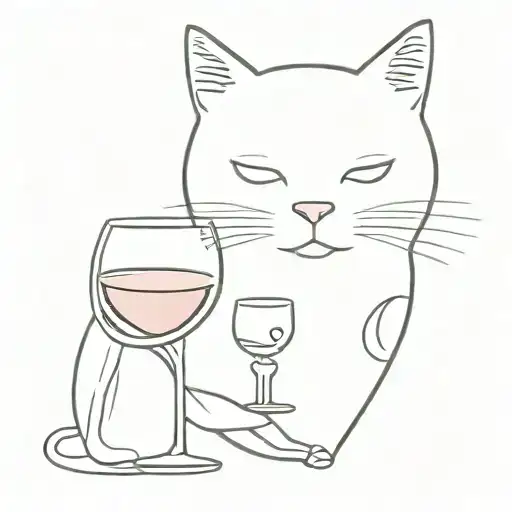 Cat In A Glass Of Wine
