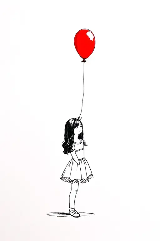 A Little Girl With Red Baloon