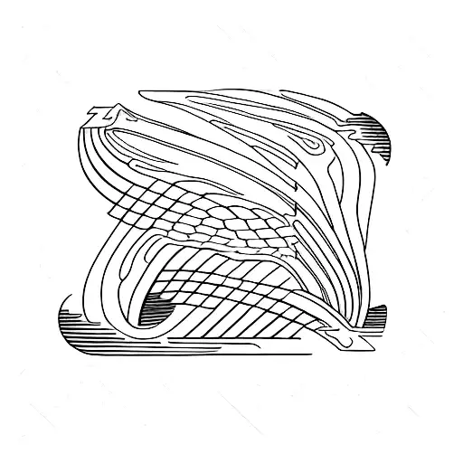 Golf Club And Swimming Lane Lines Intertwined