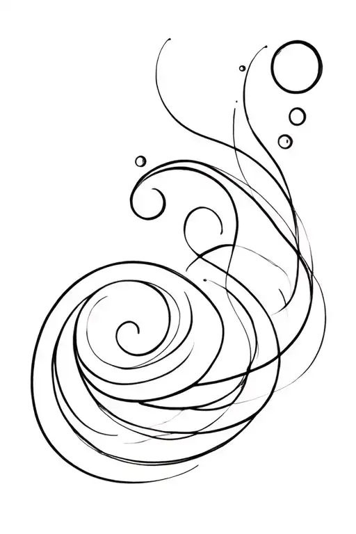 Waves Bubbles Fine Line Swirls