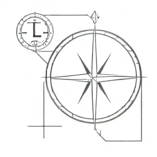 Compass With A Cross And The Letters Lwh As The Directions