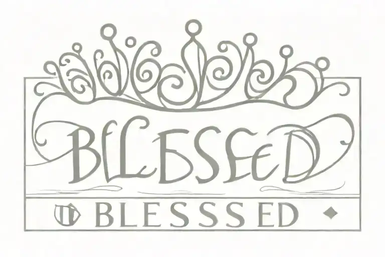 Blessed Phrase With A Crown Above