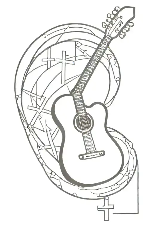 Guitar And Cross Made