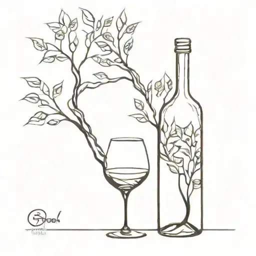 Wine Glass Bottle Tree Grain Patterns