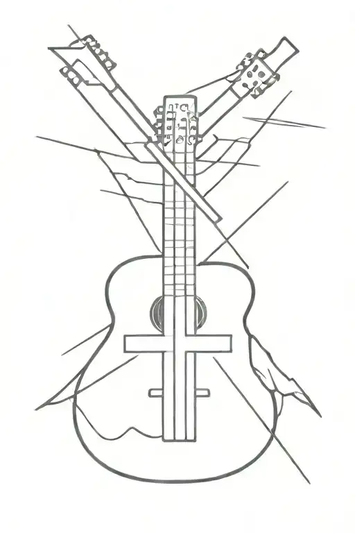 Guitar And Cross Made