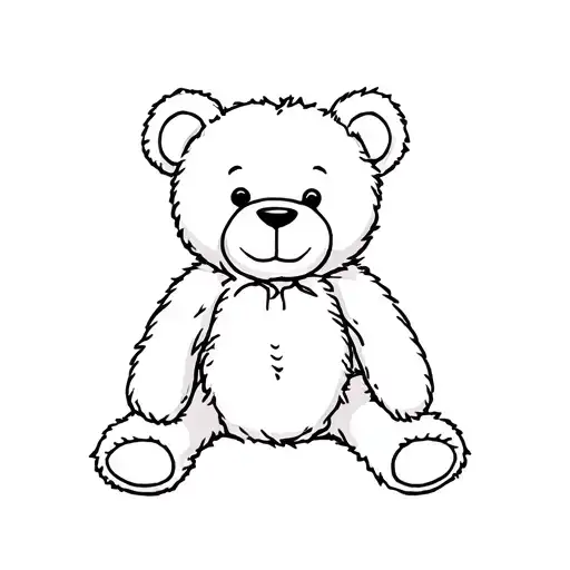 Old Torn Teddy Bear Sitting